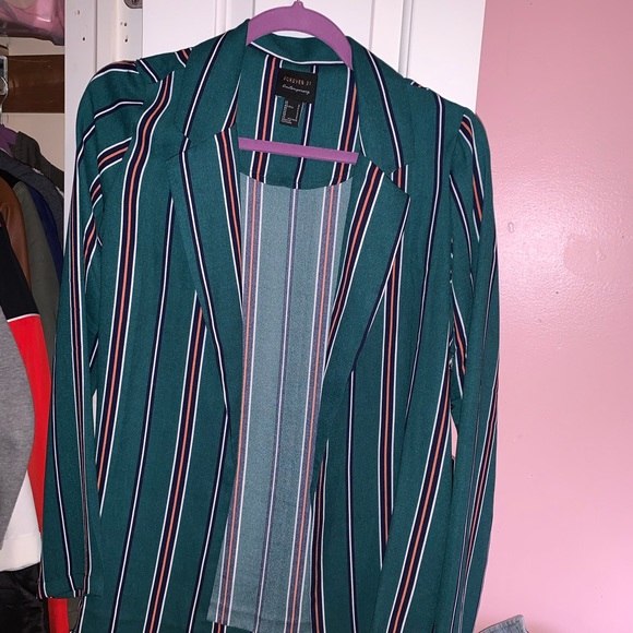 green striped blazer